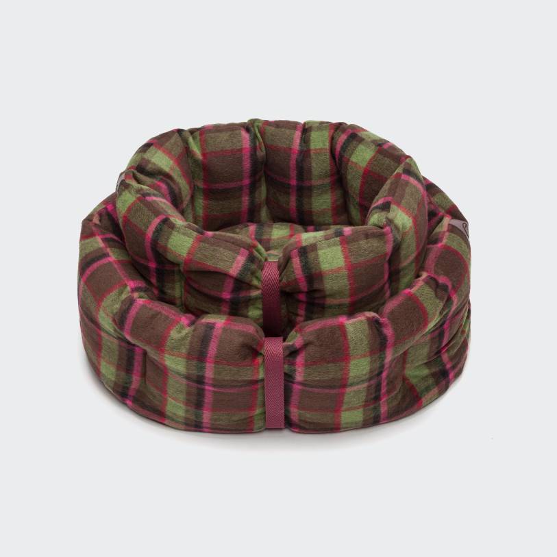 Dog Bed Snoozy Plaid Pink
