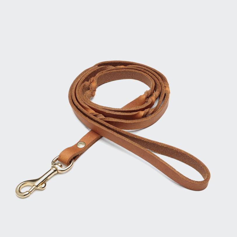 Dog Leash Riverlino with Hand Loop Camel Gold