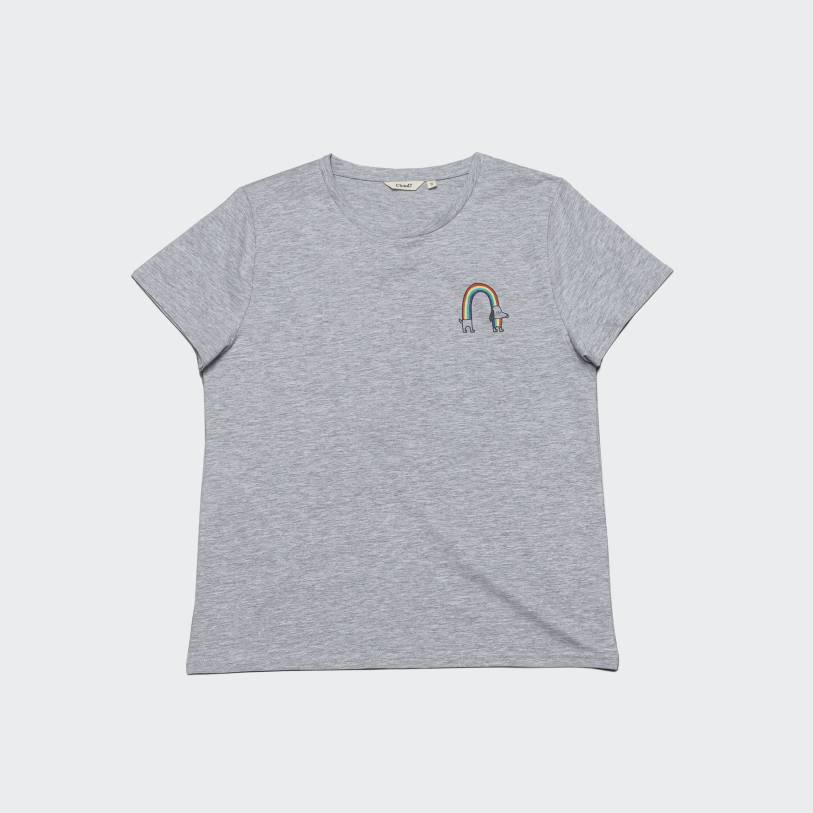 RESC7UE T-Shirt Rainbow Grey Mélange