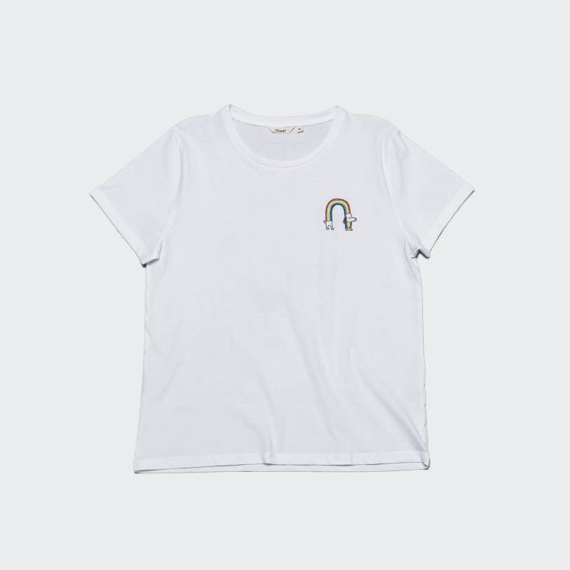 RESC7UE T-Shirt Rainbow White